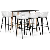vidaXL 7-tlg. Bar-set Schwarz Und Weiß Vidaxl