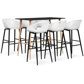 vidaXL 7-tlg. Bar-set Schwarz Und Weiß Vidaxl