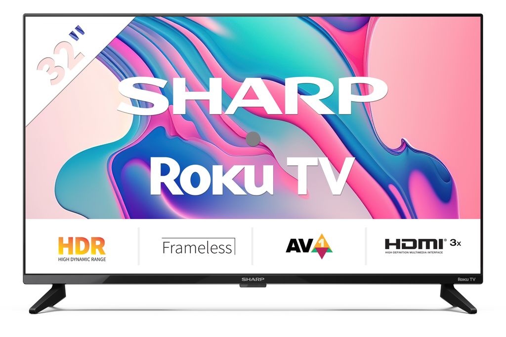 Sharp 32FD2E LED-Fernseher (81 cm/32 Zoll, HD-ready, Smart-TV, Roku TV nur in Deutschland verfügbar, Rahmenlos, HDR10, Dolby Digital)