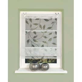 HOME WOHNIDEEN Rana Magnetrollo, halbtransparenter Stoff, Farbe: Grau, Größe: 130 x 60 cm