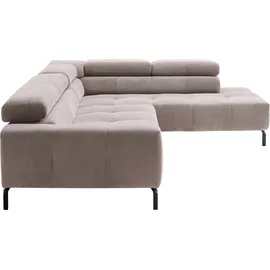Home Affaire Ecksofa HOME AFFAIRE "Claya, L-Form, incl. Kopfteilverstellung, Breite 276 cm", rosa (altrosa), B:276cm H:71cm T:219cm, 95% Polyester, 5% Nylon, Sofas, Ecksofa, wahlweise elektrischer Sitzvorzug