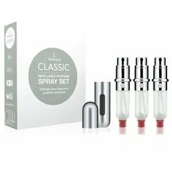 Classic Set = Easy Fill Perfume Sprayrisateur Rechargeable Hülle + 3 Patronen