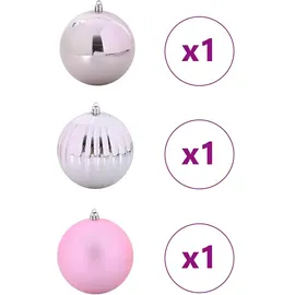 vidaXL Weihnachtskugel-Set 3 pcs Rosa Kunststoff