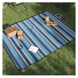 vidaXL Picknickdecke Faltbar blau und weiß gestreift 200 x 150 cm