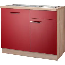 WIHO KÜCHEN Spülenschrank Montana 110 x 60 x 85 cm Rot
