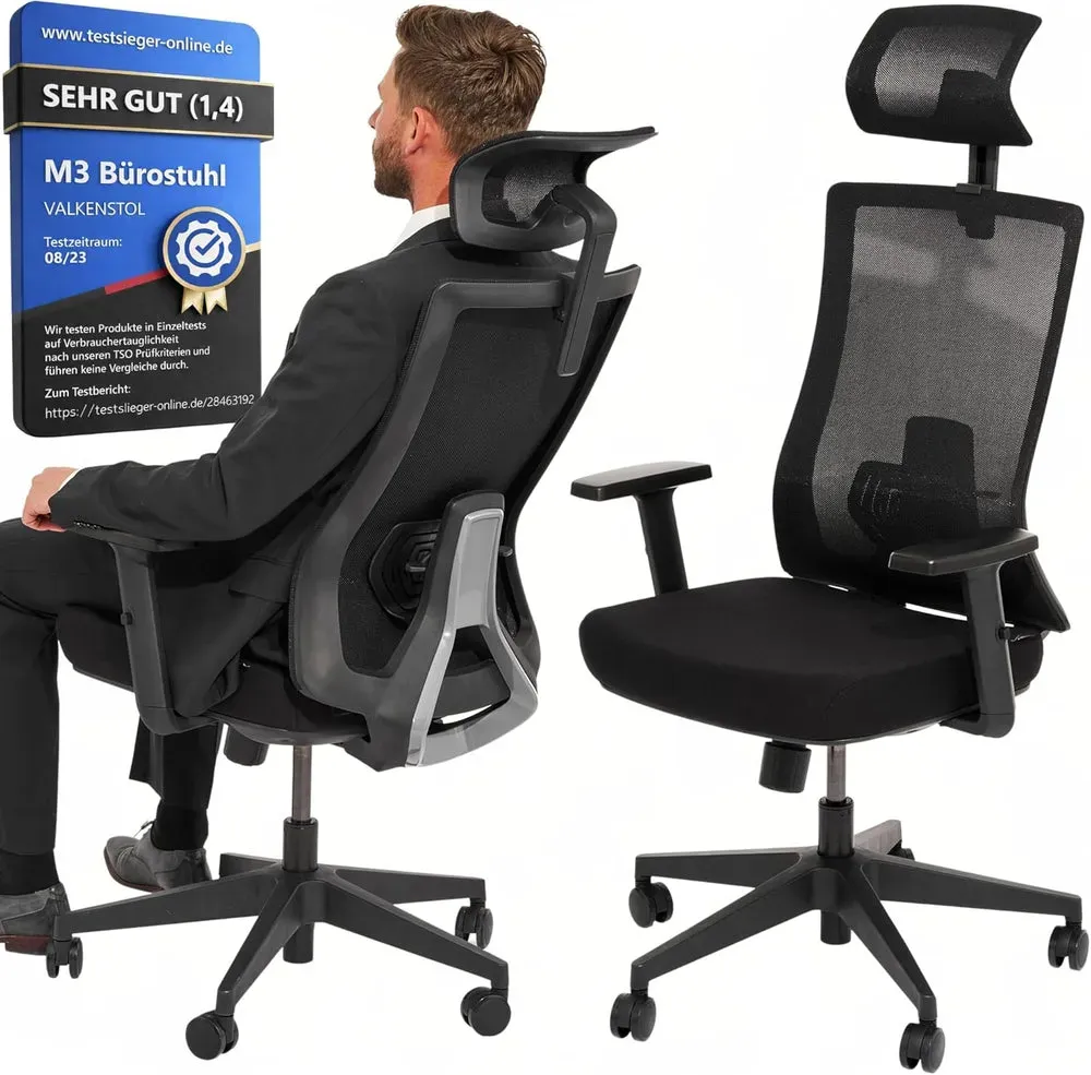 VALKENSTOL M3 - Ergonomischer Bürostuhl Allrounder mit Designanspruch - Klassik