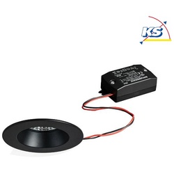 Brumberg LED Einbau-Downlight-Set inkl. Konverter, IP54, rund, 230V AC, 6W 2700K 540lm 38°, starr, Schwarz BRUM-38266083