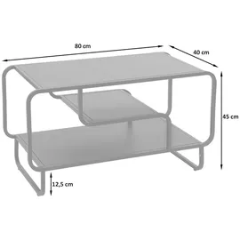 Mendler HWC-O49 Schwarz Metall 45 x 80 x 40 cm