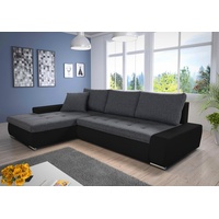 Sofnet Ecksofa Faris, mit Schlaffunktion und Bettkasten, Schlafsofa - Wohnlandschaft - Big Couch grau