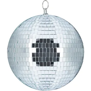 Relaxdays Discokugel, zum Aufhängen, für Decke, große Spiegelkugel, Party Deko, Mottoparty, Diskokugel Ø 20 cm, silber