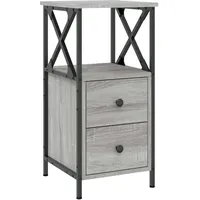 VidaXL Nachttisch Grau Sonoma-Eiche 34x35,5x70 cm Holzwerkstoff