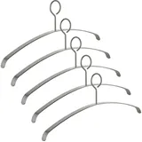 SO-Tech SO-TECH® Kleiderbügel echt Edelstahl 455 x 20 x 185 mm, (Spar-Set, 5-tlg), mit geschlossener Öse silberfarben
