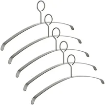 SO-Tech SO-TECH® Kleiderbügel echt Edelstahl 455 x 20 x 185 mm, (Spar-Set, 5-tlg), mit geschlossener Öse silberfarben