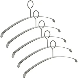 SO-Tech SO-TECH® Kleiderbügel echt Edelstahl 455 x 20 x 185 mm, (Spar-Set, 5-tlg), mit geschlossener Öse silberfarben