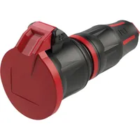 PCE Gummi-Schuko-Stecker, weiblich, rot