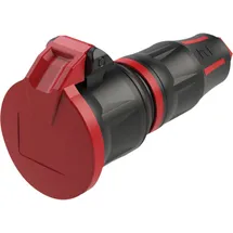 PCE Gummi-Schuko-Stecker, weiblich, rot