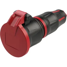 PCE Gummi-Schuko-Stecker, weiblich, rot