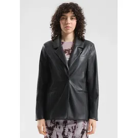 QS Indoor-Blazer in Leder-Optik | schwarz - 36