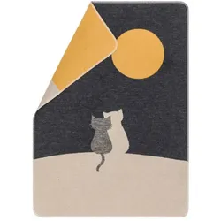 David Fussenegger Haustierdecke 'Katzenpaar' 70 x 90 cm Anthrazit