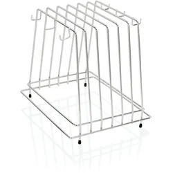 WAS Germany - Schneidbretthalter für 6 Bretter bis max. 2 cm, 29,5 x 25,5 x 26 cm, Chromnickelstahl
