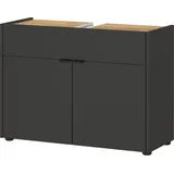 Germania Waschbeckenunterschrank 4497-549 Graphit, eiche, nachbildung), B/H/T: ca. 80,00x60,00x34,00