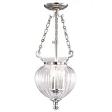 Elstead Lighting Pendellampe 1-flg. D 22 cm rund Glas Nickel