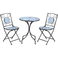 Outsunny 3-teiliges Bistro-Set Garnitur Sitzgruppe klappbar für Garten Balkon