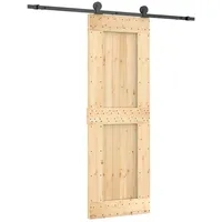 vidaXL Schiebetür rechts 70 x 210 cm Natürlich/Schwarz