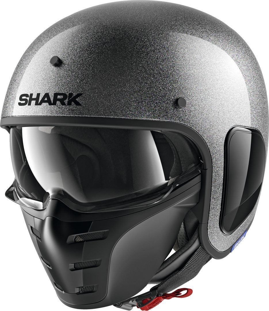 Shark S-Drak Glitter Jet helm, zilver, XS
