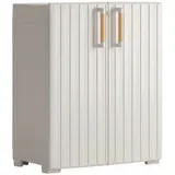 MID.YOU Mehrzweckschrank, Sand, beige Kunststoff, 80x98x45 cm, Waschküche, Mehrzweckschränke
