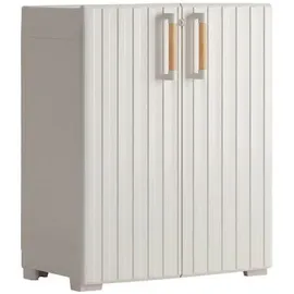 MID.YOU Mehrzweckschrank, Sand, beige Kunststoff, 80x98x45 cm, Waschküche, Mehrzweckschränke