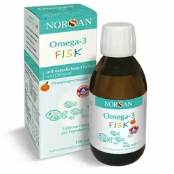 NORSAN Omega-3 FISK Öl für Kinder – Natürliche Omega-3-Quelle mit Orangengeschmack