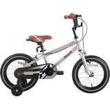 HILAND Stitch 14 Zoll Kinderfahrrad Mädchen Jungen,mit Stützräder & V-bremse, Silber - Grün