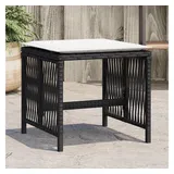 vidaXL Gartenhocker mit Kissen 4 Stk. Schwarz 41x41x36 cm Poly Rattan
