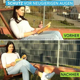 Gartenwelt Riegelsberger Sichtschutzstreifen 2525 x 190 cm Anthrazit PVC 10 St.