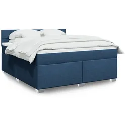Boxspringbett mit Matratze Blau 180x200 cm Stoff