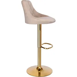 OEM Cydro Gold Beige Velvet Barhocker 0 x 0 cm Beige/Gold