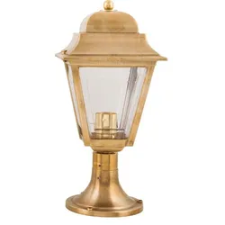 Licht-Erlebnisse Wegeleuchte PAXI E27 Messing Glas rustikal LE42442