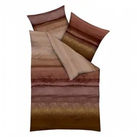 KAEPPEL Bettwäsche Kaeppel Mako Satin-Bettwäsche Mara Größe 135x200 cm 80x80 cm terra