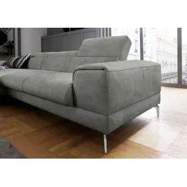 W.Schillig Eckcouch Mikrofaser 3-Sitzer Grau