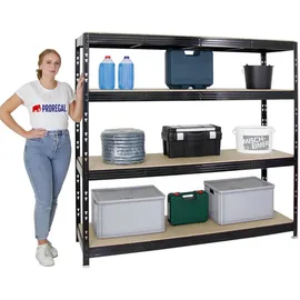 Proregal Schwerlastregal Rhino HxBxT 180x200x60cm Fachlast 500kg 4X Spanplatten-Ebenen 16mm Garagenregal, Lagerregal, Steckregal, Weitspannregal