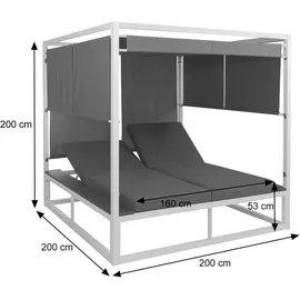 MCW MCW-M63b XL Sonnenliege 200 x 100 x 30 cm Weiß