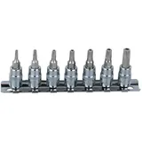 KS Tools 1/4" CHROMEplus Bit-Stecknuss-Satz Torx, Bohrung, 7-tlg.