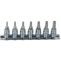 KS Tools 1/4" CHROMEplus Bit-Stecknuss-Satz Torx, Bohrung, 7-tlg.