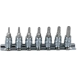 KS Tools 1/4" CHROMEplus Bit-Stecknuss-Satz Torx, Bohrung, 7-tlg.