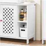 SoBuy Waschbeckenunterschrank mit 2 Türen Weiß 80x31,5x60,5cm Modern