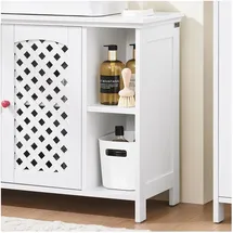 SoBuy Waschbeckenunterschrank mit 2 Türen Weiß 80x31,5x60,5cm Modern