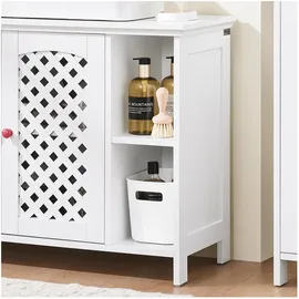 SoBuy Waschbeckenunterschrank mit 2 Türen Weiß 80x31,5x60,5cm Modern