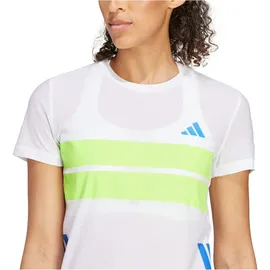 Adidas Adizero Retro Running T-Shirt White / Lucid Lemon M