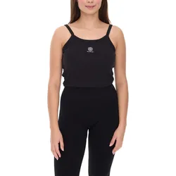 YOU DO YOU Damen Crop-Top geripptes Fitness-Top Baumwoll-Shirt Tanktop Yoga-Mode 905101 Schwarz - M